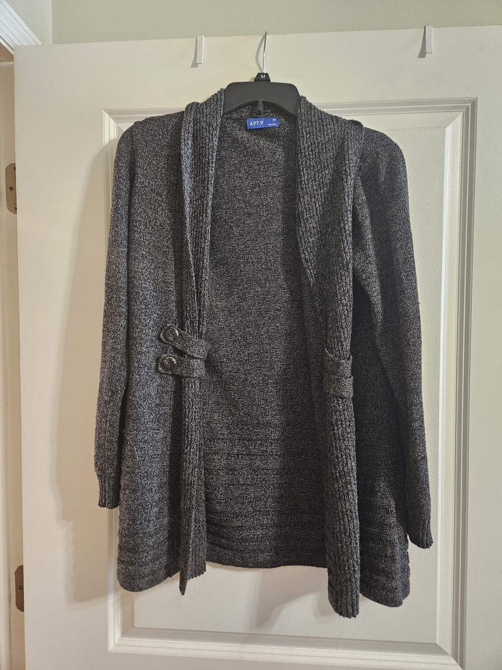 Apt. 9 Women's Charcoal Gray Open-Front Knit Cardigan Sweater